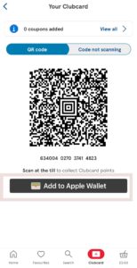 add tesco clubcard to apple pay
